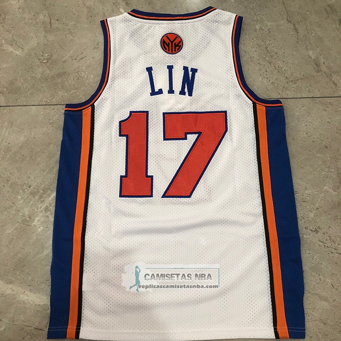 Camiseta New York Knicks Jeremy Lin NO 17 Mitchell & Ness 2011-12 Blanco